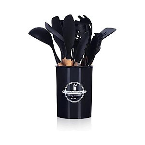 Kit Utensílios Silicone X-Cell XC-JC-02 12 Peças Preto