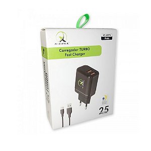 Carregador Micro Usb Turbo X-Cell  XC-UR75 Preto