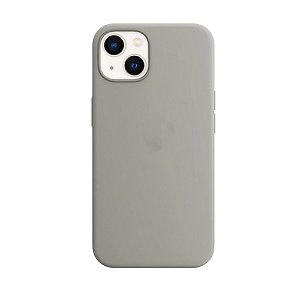 Capa Magsafe Iphone 13 Couro Cinza