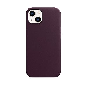 Capa Magsafe Iphone 14 Normal Couro Roxo