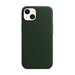 Capa Magsafe Iphone 15 Couro Verde Musgo