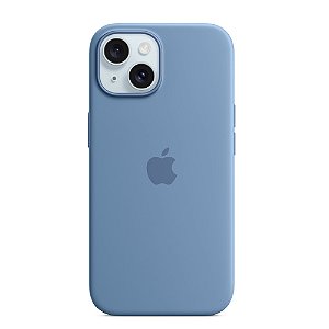 Capa Iphone 15 Silicone Azul Tempestade