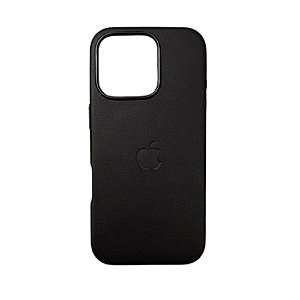 Capa Magsafe Iphone 16 Pro Max Couro Preto