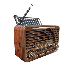 Rádio Portátil Kapbom KA-3190 Solar FM/AM/SW Marrom Bivolt