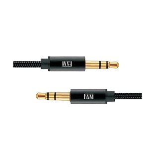 Cabo Áudio P2 St x P2 St Fam FCA-P22 Trançado Preto 1.8 MTS
