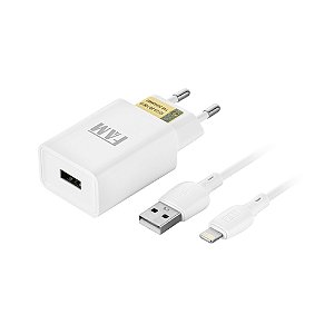 Carregador e Cabo Lightning  FAM FKT-1505 Branco