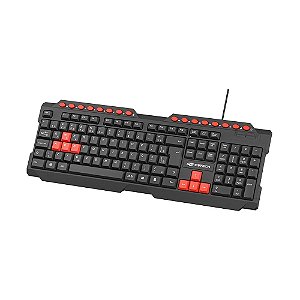 Teclado Gamer C3Tech KG-10 Preto e Vermelho com Fio