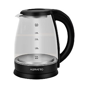 Chaleira Elétrica Agratto Vidro ACEV01l-01 2,2L 1000W 127V