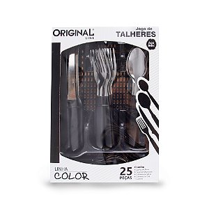 Faqueiro Original SL0194D 25 Peças Preto