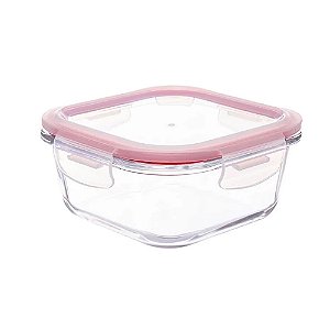 Pote Vidro Hermético Original Glass  525ML Vermelho