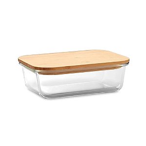 Pote Vidro Hermético Quality House 640ML Tampa Bambu