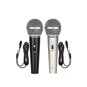 Microfone Dinâmico Tomate Duplo MT-1028 Preto e Cinza