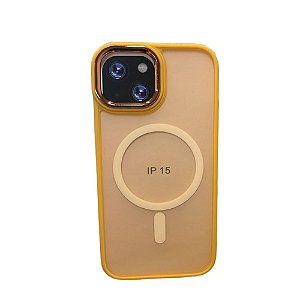 Capa Iphone 15  Super Cristal Amarelo