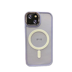 Capa Iphone 15  Super Cristal Roxo Claro