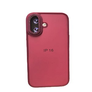 Capa Iphone 16  Super Cristal Rosa Escuro