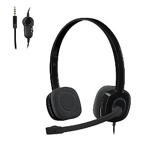Headset Logitech H151 P3 com Fio Preto
