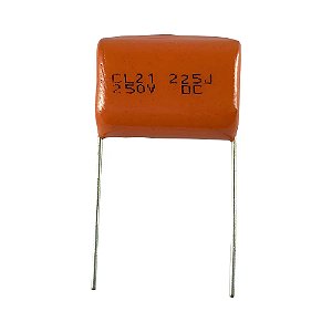 Capacitor Poliester 2M2K 250V Laranja