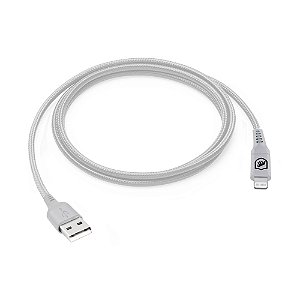 Cabo Survivor Lightning X USB-A Gshield GS-6513 Nylon 1,5 Metros Branco