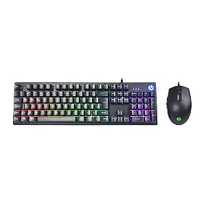 Kit Teclado e Mouse Gamer HP KM300F Preto RGB com Fio
