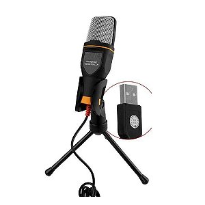 Microfone Condensador Knup KP-916 com USB Preto