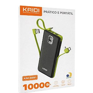 Carregador Portátil Kaidi KNC8881 10000 mAh Preto