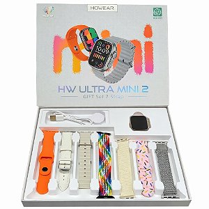 Smartwatch Wearfit Mini 2 Howear 7 Pulseiras Prata