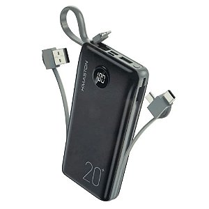 Carregador Portátil H'Maston YD-05 20000mAh Preto e Cinza