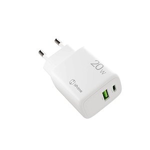 Carregador Hprime Charge20 HP-W20H USB X USB-C 20W Branco