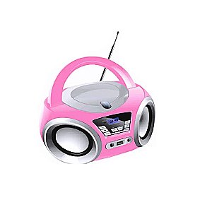 Rádio Portátil Mega Star Toca CD MP1842BTP Rosa