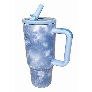 Caneca Térmica com Alça Tomate AK-1205 1,2Litros Azul Marmorizado