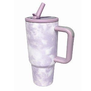Caneca Térmica com Alça Tomate AK-1205 1,2Litros Lilás Marmorizado