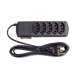 Filtro Linha 5 Tomadas Force Line Bivolt 3 Metros Preto
