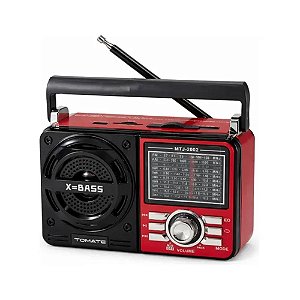 Rádio Portátil Tomate MTJ-2002 AM/FM Vermelho