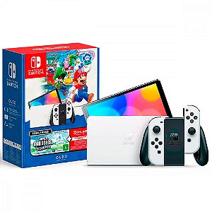 Vídeo Game Nintendo Switch Oled Branco + Super Mario Bros Wonder