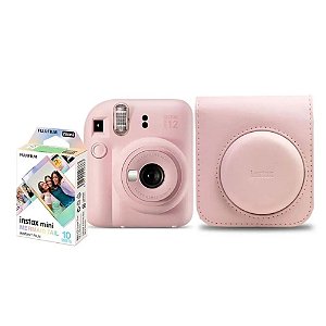 Kit Câmera Instantânea Polaroid Fujifilm Instax Mini 12 Rosa