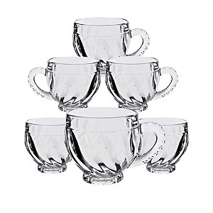Jogo Xícaras Quality House Lines Cristal 190ML 6 Peças