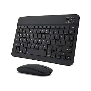 Teclado e Mouse Sem Fio Bluetooth Verde JP-T3000 Preto