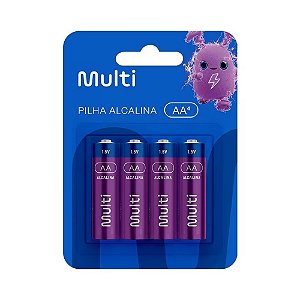 Pilha Alcalina AA PA001 Multi com 4