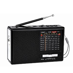 Rádio Portátil Kapbom KA-3292 AM/FM/SW/USB Preto