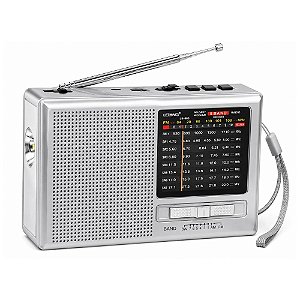 Rádio Portátil Kapbom KA-3292 AM/FM/SW/USB Cinza