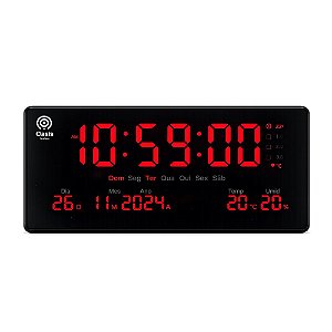 Relógio Parede Led Oásis OIH-6208 36cm Preto