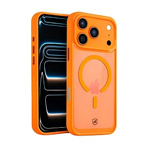 Capa Magsafe Transarente Iphone 17 Pro Max Gshield Wave GS-14259 Laranja