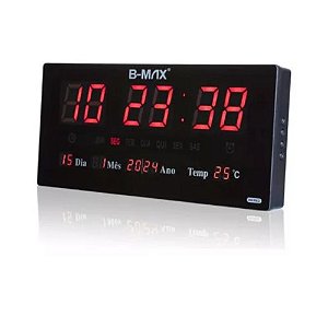 Relógio Parede Led B-Max BM-R802 36cm Preto