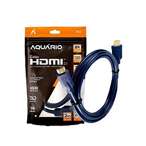 Cabo Hdmi Aquário 8K2 2.1 2 Metros