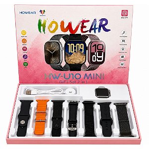 Smartwatch Howear HW-U10 Mini 7 Pulseiras Preto