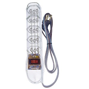 Filtro de Linha 5 Tomadas Force Line Bivolt 1 Metro Transparente