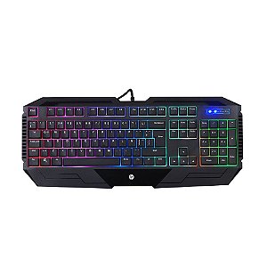 Teclado Gamer HP K110 Preto RGB Com Fio