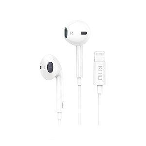 Fone de Ouvido Estéreo Kaidi KD-7010 Lightning Branco