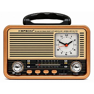 Rádio Portátil Kapbom KA-135B FM/USB/TF 5W Marrom