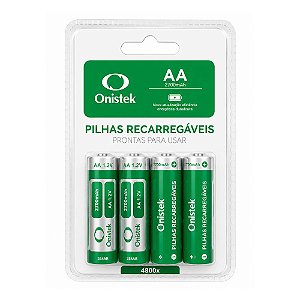Pilha Recarregável AA ON-4800AA Onistek com 4